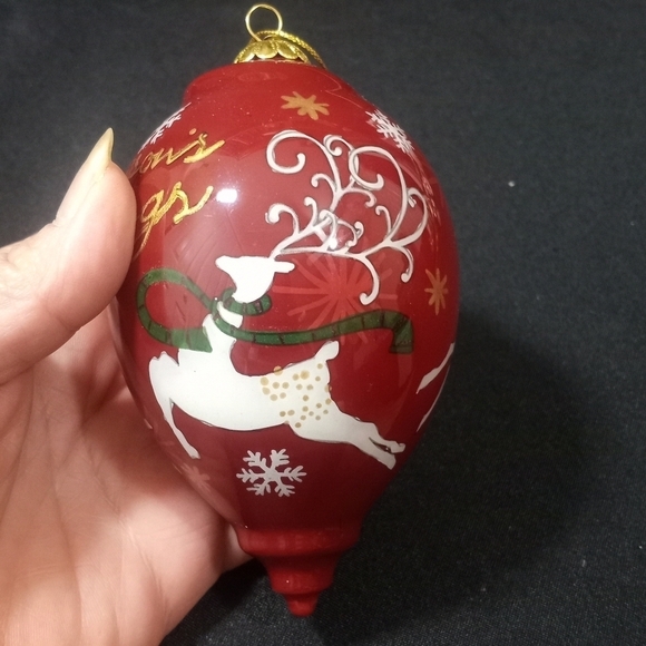 Li Bien Prancing Reindeer 2014 Seasons Greeting Pier 1 Ornament - Picture 3 of 6